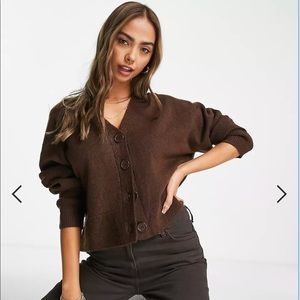 NWT Brown ASOS Cropped Caridgan